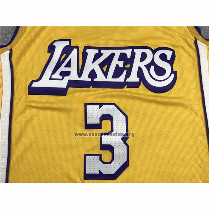 Camiseta Los Angeles Lakers Anthony Davis NO 3 Ciudad 2019-20 Amarillo